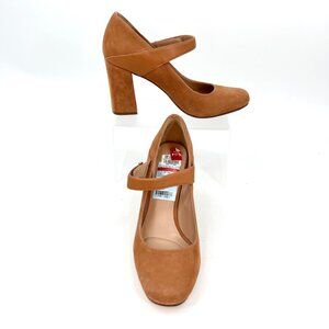 NWT NATURALIZER REVA LT BROWN SUEDE LEATHER MARY JANE BLOCK HEEL PUMPS - 7